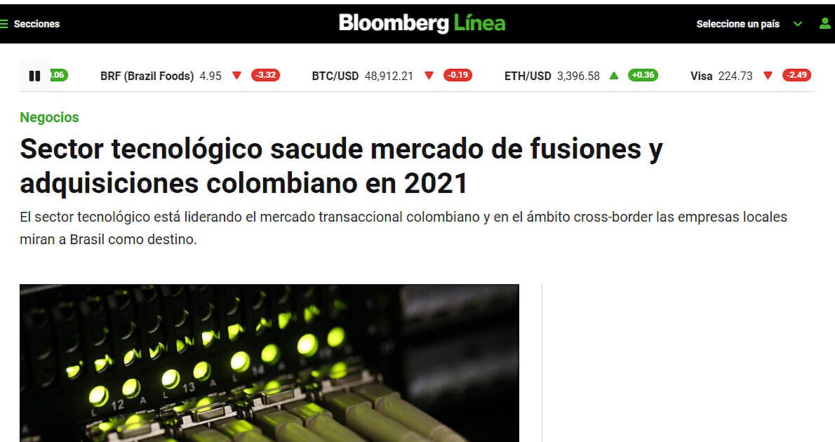 Sector tecnológico sacude mercado de fusiones y adquisiciones colombiano en 2021
